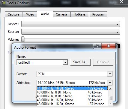 camtasia audio settings